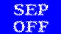 Sep Off cloud text effect blue isolated background Royalty Free Stock Photo