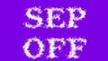 Sep Off cloud text effect violet isolated background