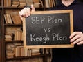 SEP Plan vs Keogh Plan is shown on the business photo using the text Royalty Free Stock Photo