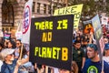 Sep 20, 2019 San Francisco / CA / USA - There is no planet B placard raised at the Global Climate Strike Rally and March in