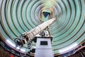 Sep 28, 2019 San Jose / CA / USA - The historical 36-inch telescope at Lick Observatory; long exposure, moving dome in the