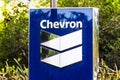 Sep 25, 2019 San Ramon / CA / USA - Chevron sign at their corporate headquarters in San Francisco bay area; Chevron Corporation is