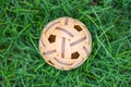 Sepak Takraw asia sport in court - rattan ball or takraw ball on green grass meadow