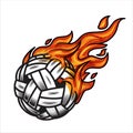 sepak takraw ball on fire Vector illustration