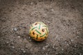 Sepak takraw balls on the black ground