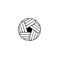 Sepak takraw icon in trendy simple style isolated on white background.