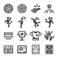 Sepak takraw icon set