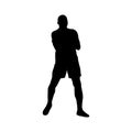 sepakbola 17 blackSoccer Player Victory Stance Silhouette, Football Champion in Confident Pose Silhouette Royalty Free Stock Photo