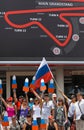 SEPANG, MALAYSIA - APRIL 10: Russian fans at Formula 1 GP, April