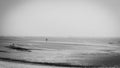 Black and white of the low tide at Bagan Lalang Beach during the evening Royalty Free Stock Photo