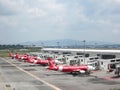 Airbus plane own by airasia park and waiting to be boarded