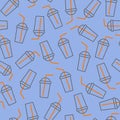 A seamless pattern with the plastic cup and straw for drinks. Ecology friendly theme. Save the oceans