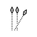 Black line icon for Separate, wander and deviate
