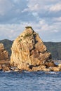 The separate pillar-rock of the Hashigui-iwa bridge at the Kushimoto. Wakayama. Honshu. Japan Royalty Free Stock Photo