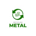 Metal recycling logo template. Waste metal recycling icon. Royalty Free Stock Photo