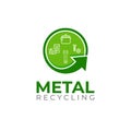 Metal recycling logo template. Waste metal recycling icon. Royalty Free Stock Photo