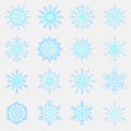 Separate Snowflakes Doodles icon Vector Rustic christmas clipart new year snow crystal illustration in flat style