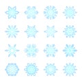 Separate Snowflakes Doodles Vector Rustic christmas clipart new year snow crystal illustration in flat style