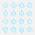 Separate Snowflakes Doodles Vector Rustic christmas clipart new year snow crystal illustration in flat style