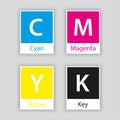 Separate swatch in cmyk color with color name