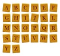 Separated alphabet blocks of all the letters