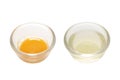 Separated egg white and yolk