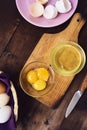 Separated egg white and yolk Royalty Free Stock Photo