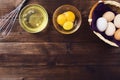 Separated egg white and yolk Royalty Free Stock Photo