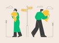 Separated person abstract concept vector illustration.