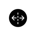 Separating arrow in two part icon web design in vector