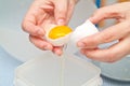 Separating eggs Royalty Free Stock Photo