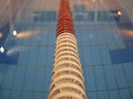 Separating the swimming paths in the pool. The interior of the swimming pool. Sports facility for a healthy lifestyle