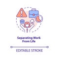 Separating work from life concept icon