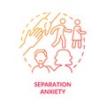 Separation anxiety red gradient concept icon Royalty Free Stock Photo