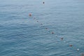 Separation buoys in the sea for safe swimming on the beach Royalty Free Stock Photo