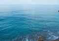 Separation buoys in the sea for safe swimming on the beach Royalty Free Stock Photo