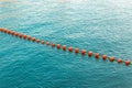 Separation buoys in the sea for safe swimming on the beach Royalty Free Stock Photo