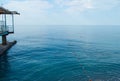 Separation buoys in the sea for safe swimming on the beach Royalty Free Stock Photo