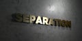 Separation - Gold text on black background - 3D rendered royalty free stock picture Royalty Free Stock Photo