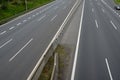 separation of traffic lanes on the highway using movable barriers.