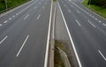 separation of traffic lanes on the highway using movable barriers.