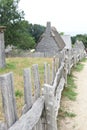 Rugged Wooden Fence in Plimoth Plantation A Colonial Village