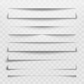 Separator line or shadow divider for web page. Horizontal dividers, shadows dividing lines and corners vector Royalty Free Stock Photo