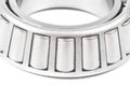 Automotive bearings. tapered roller bearing isolated on a white background. top view. Close up