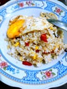 Sepcual Hotty and Salty Fried Rice with Egg Ceplok Royalty Free Stock Photo