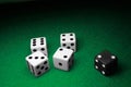 Seperated Dice over Green Royalty Free Stock Photo