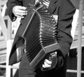 Sepia Accordian Player Royalty Free Stock Photo