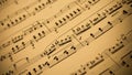 Sepia Ancient Sheet Music Background, Royalty Free Stock Photo