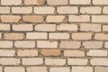 Sepia Brick Wall Background Large Banner. Aged Wall Texture. Distressed Urban City Brickwork. Grungy Black White Royalty Free Stock Photo
