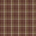 Sepia brown neutral woven plaid texture background. Seamless old worn style plaid fabric cloth. Rustic classic checkered